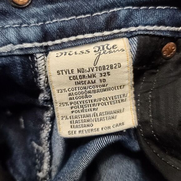 MissMe Womens Jeans Blue Size 25 Cotton Blend Signature Boot Pockets Button Zip - Picture 8 of 16